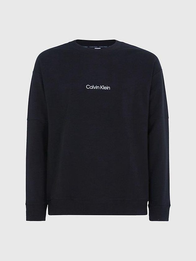 Black Calvin Klein Lounge - Modern Structure Men Sweatshirt | FBLC-92450