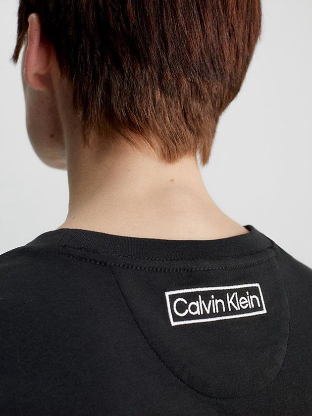 Black Calvin Klein Lounge - Reimagined Heritage Women T-Shirt | ZASO-06752