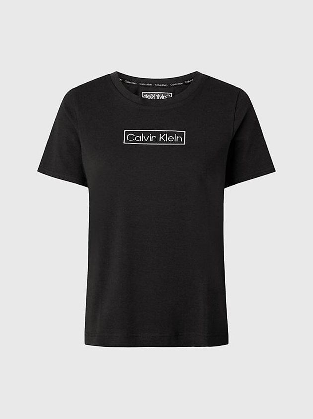 Black Calvin Klein Lounge - Reimagined Heritage Women T-Shirt | ZASO-06752
