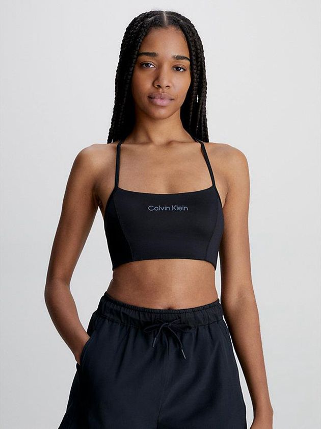 Black Calvin Klein Low Impact Sports Women Bra | WPSX-32074