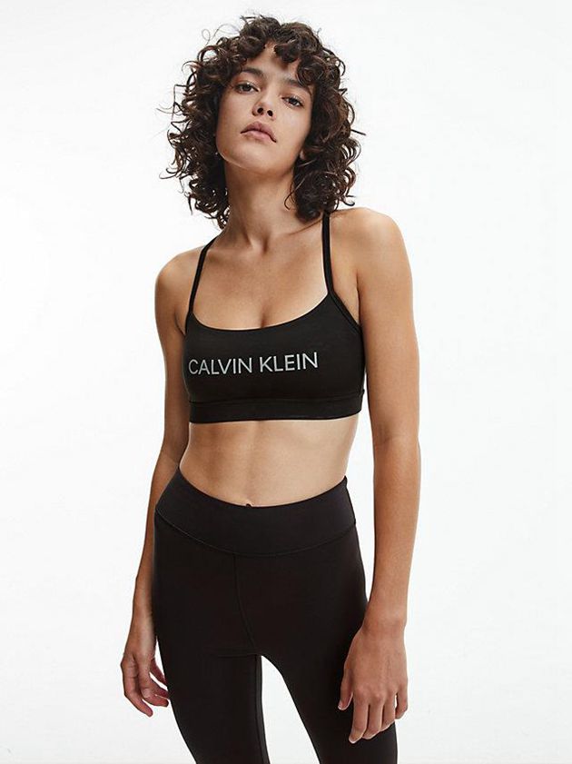 Black Calvin Klein Low Impact Sports Women Bra | TFQV-26135