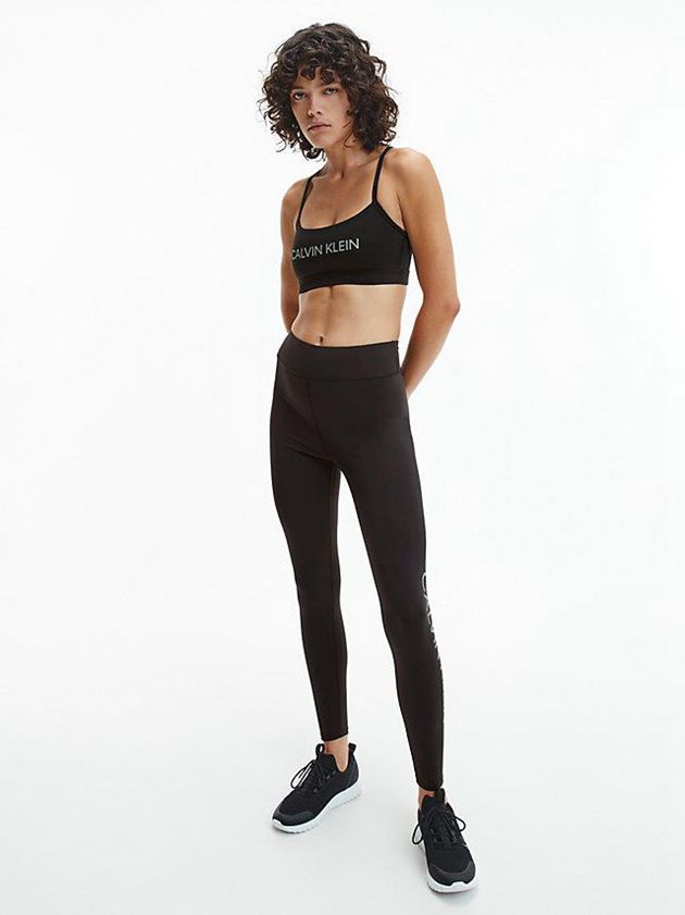Black Calvin Klein Low Impact Sports Women Bra | TFQV-26135