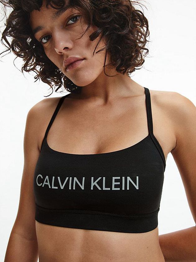 Black Calvin Klein Low Impact Sports Women Bra | TFQV-26135