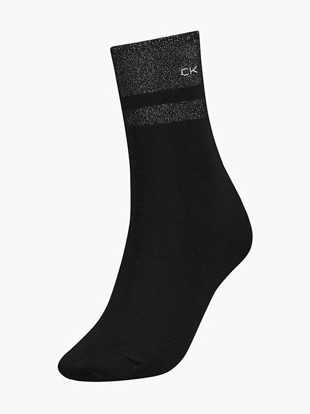 Black Calvin Klein Lurex Gift Box Women Socks | IPKD-02845