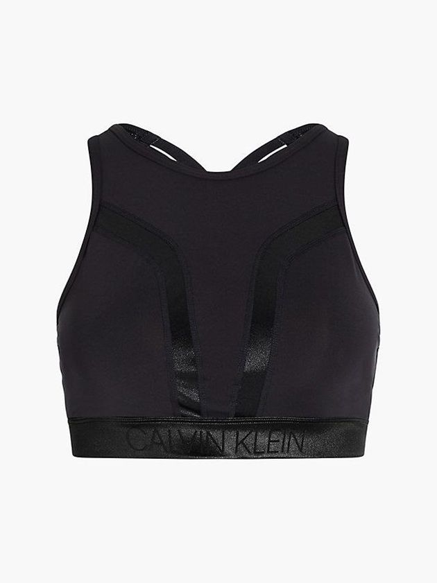 Black Calvin Klein Medium Impact Sports Women Bra | OBRJ-40735