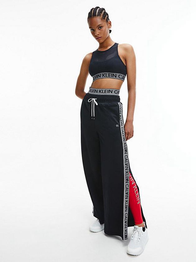 Black Calvin Klein Medium Impact Sports Women Bra | XMQE-34972