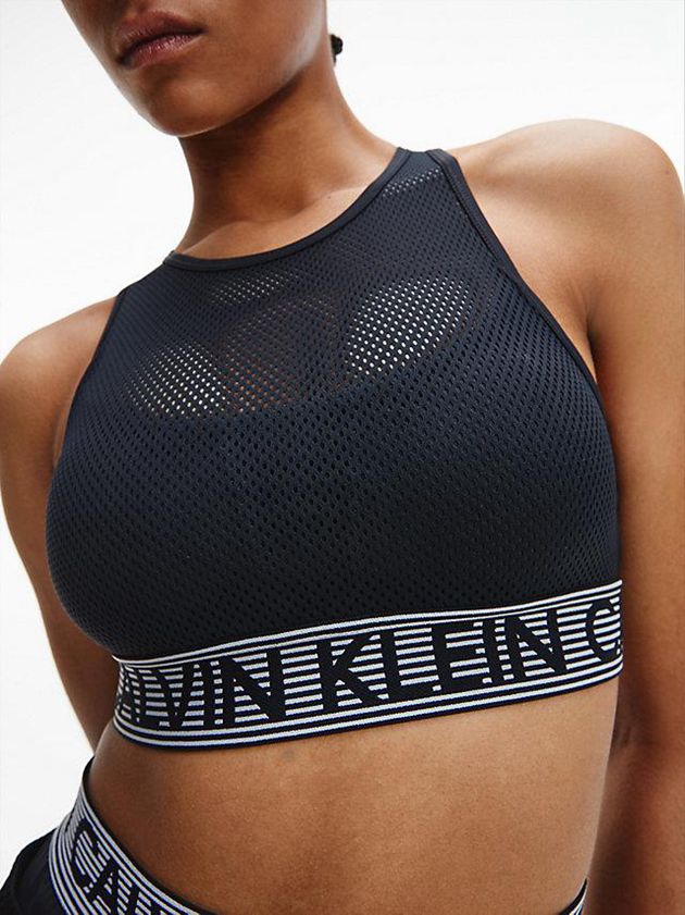 Black Calvin Klein Medium Impact Sports Women Bra | XMQE-34972