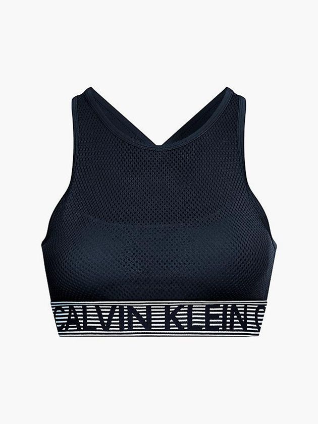 Black Calvin Klein Medium Impact Sports Women Bra | XMQE-34972
