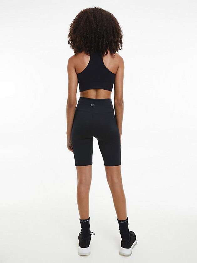 Black Calvin Klein Medium Impact Sports Women Bra | EPAO-16035