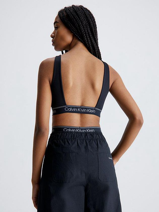 Black Calvin Klein Medium Impact Sports Women Bra | CMQI-60491