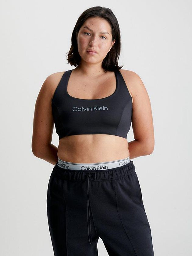 Black Calvin Klein Medium Impact Sports Women Bra | ZODB-80571
