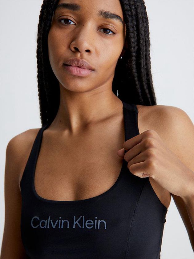 Black Calvin Klein Medium Impact Sports Women Bra | ZODB-80571