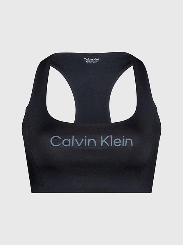 Black Calvin Klein Medium Impact Sports Women Bra | ZODB-80571