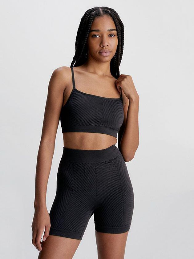 Black Calvin Klein Medium Impact Sports Women Bra | PCTZ-49732