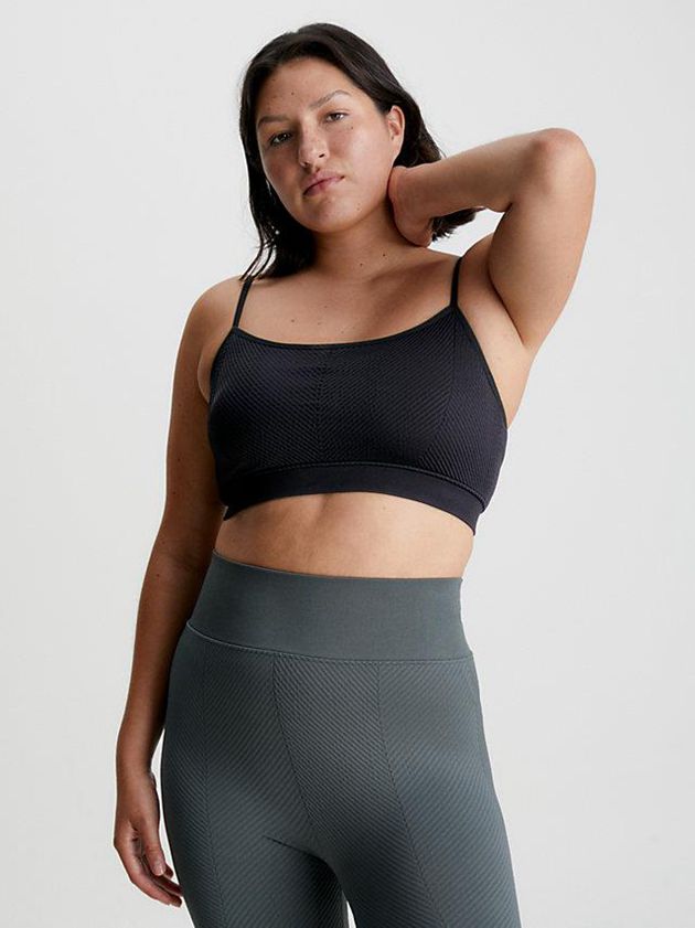 Black Calvin Klein Medium Impact Sports Women Bra | PCTZ-49732