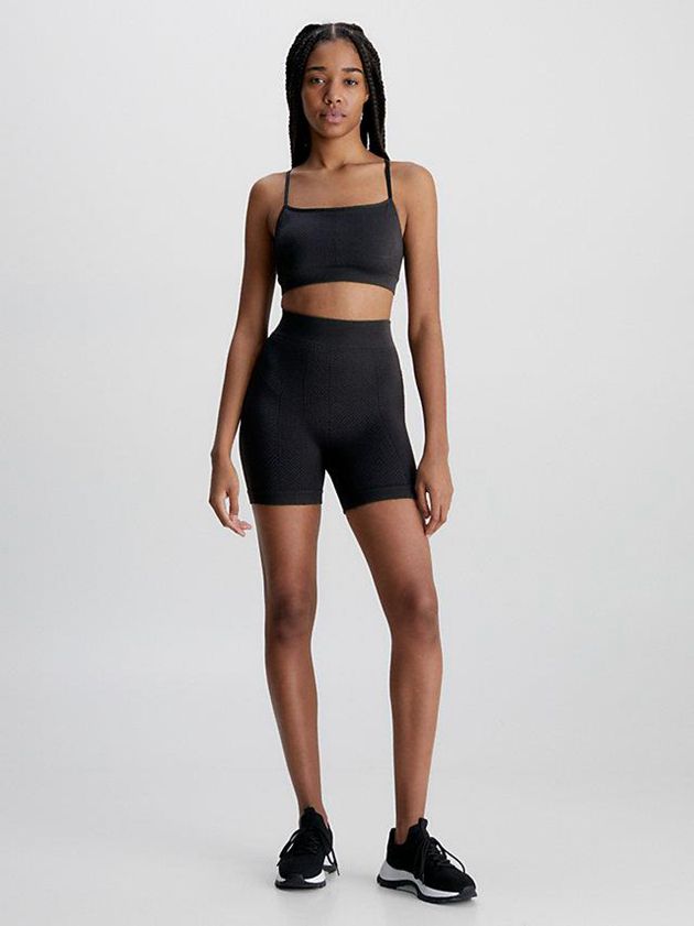 Black Calvin Klein Medium Impact Sports Women Bra | PCTZ-49732