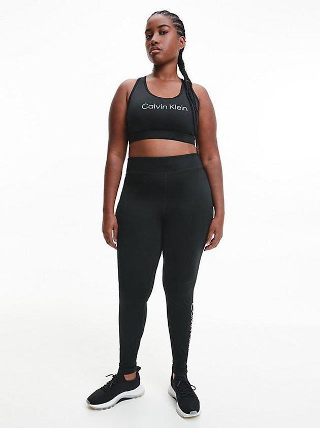 Black Calvin Klein Medium Impact Sports Women Bra | CMTF-70362