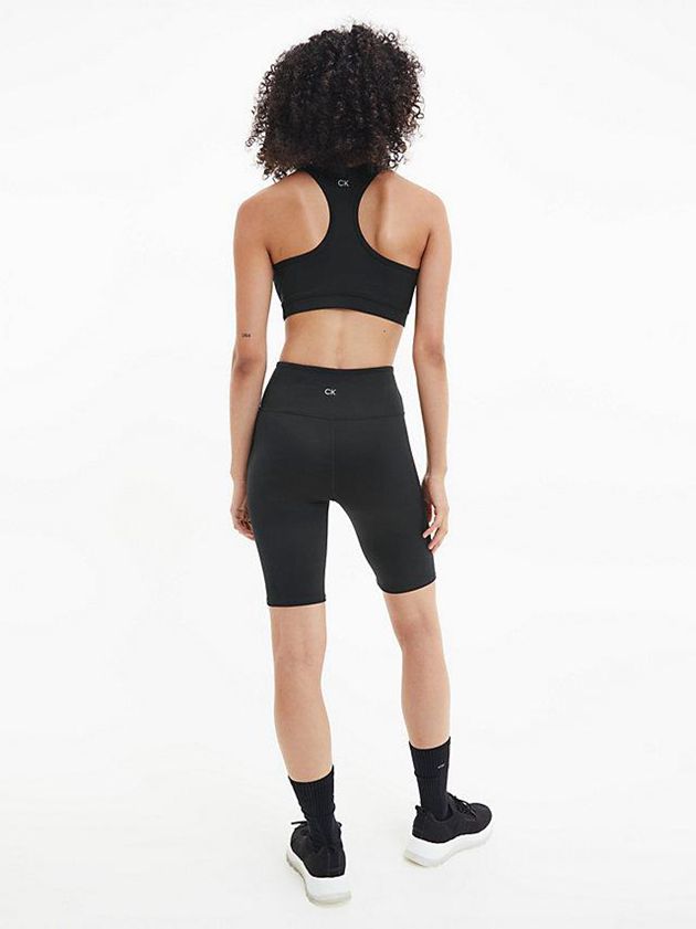Black Calvin Klein Medium Impact Sports Women Bra | CMTF-70362