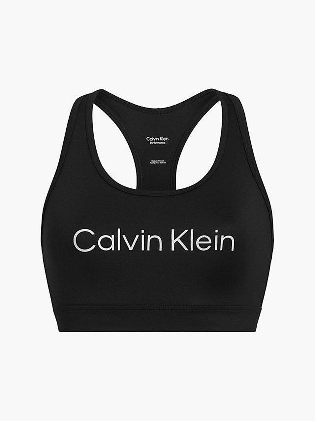 Black Calvin Klein Medium Impact Sports Women Bra | CMTF-70362