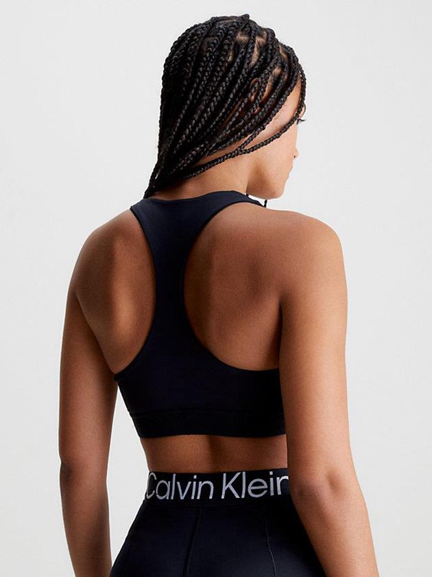 Black Calvin Klein Medium Impact Sports Women Bra | VHXU-90634
