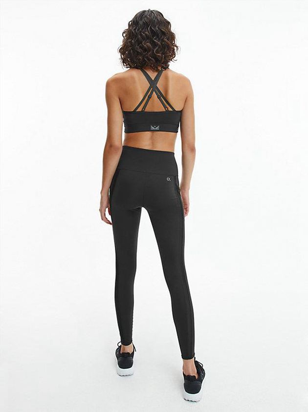 Black Calvin Klein Medium Impact Sports Women Bra | MZRG-53412