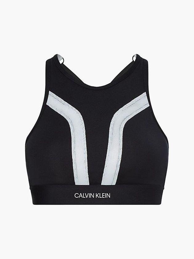Black Calvin Klein Medium Impact Sports Women Bra | MZRG-53412