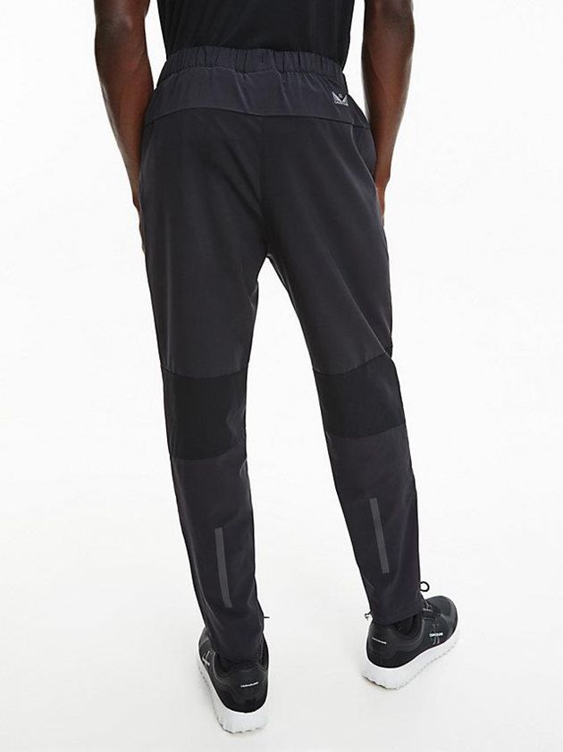 Black Calvin Klein Mesh Panel Men Joggers | BGRD-42793