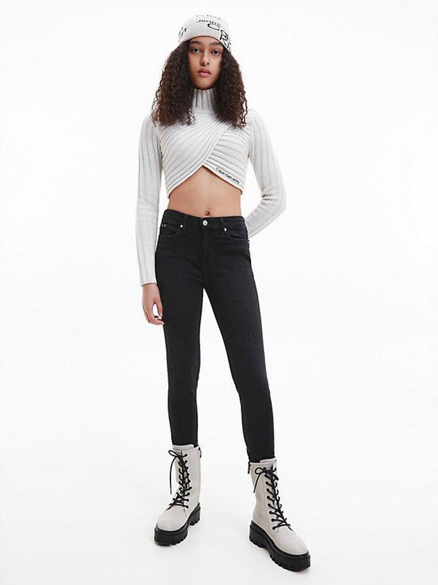 Black Calvin Klein Mid Rise Skinny Ankle Women Jeans | CPSW-02786