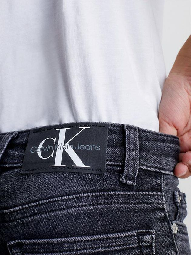 Black Calvin Klein Mid Rise Skinny Boys's Jeans | FLID-70538