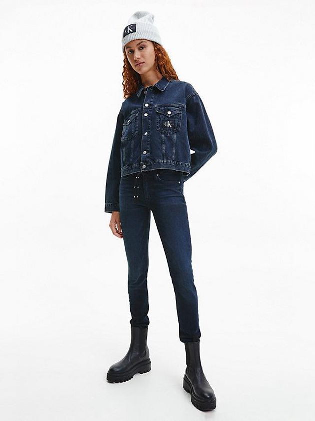 Black Calvin Klein Mid Rise Skinny Women Jeans | ODFR-32861