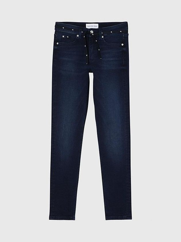 Black Calvin Klein Mid Rise Skinny Women Jeans | ODFR-32861