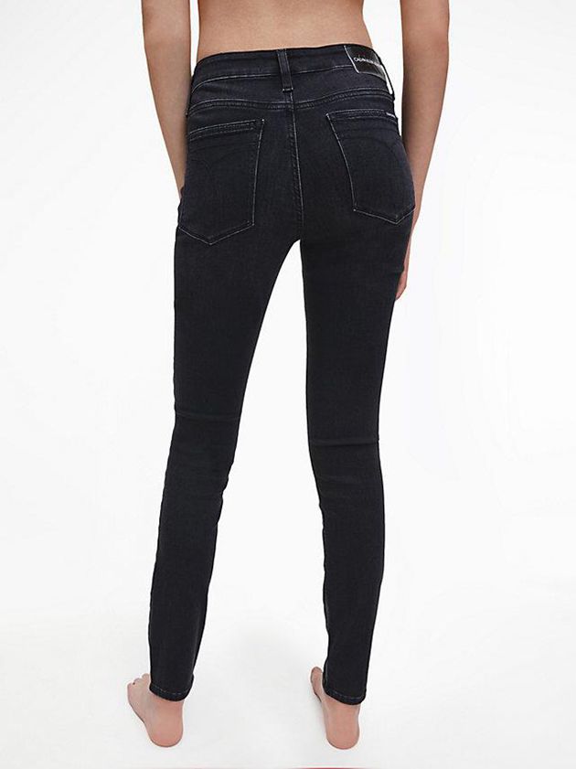 Black Calvin Klein Mid Rise Skinny Women Jeans | BFNS-39256