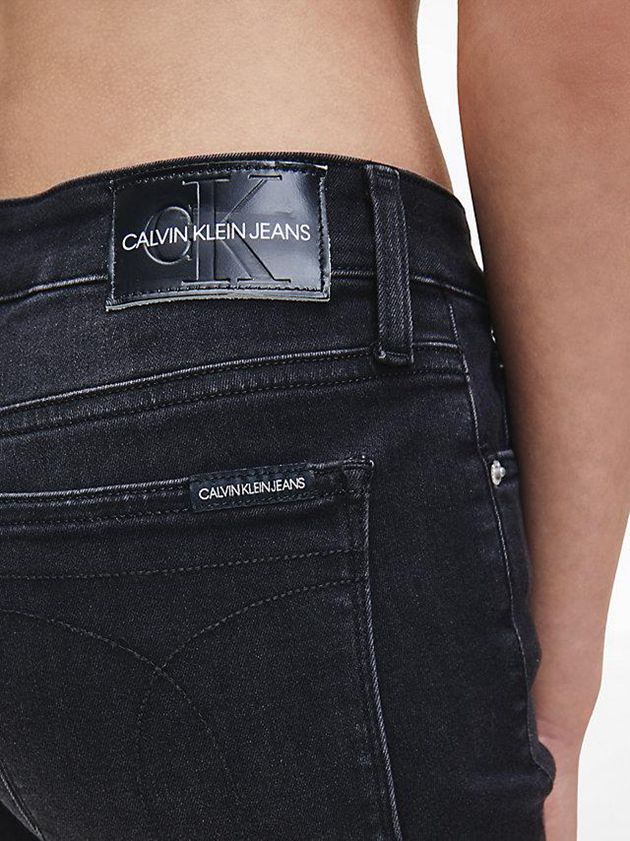 Black Calvin Klein Mid Rise Skinny Women Jeans | BFNS-39256