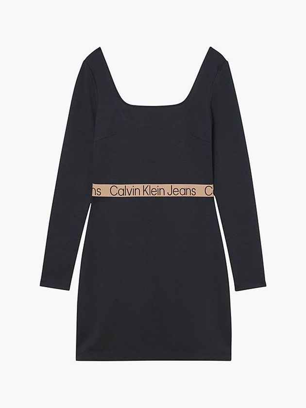 Black Calvin Klein Milano Jersey Bodycon Mini Women Dress | KIJC-56948
