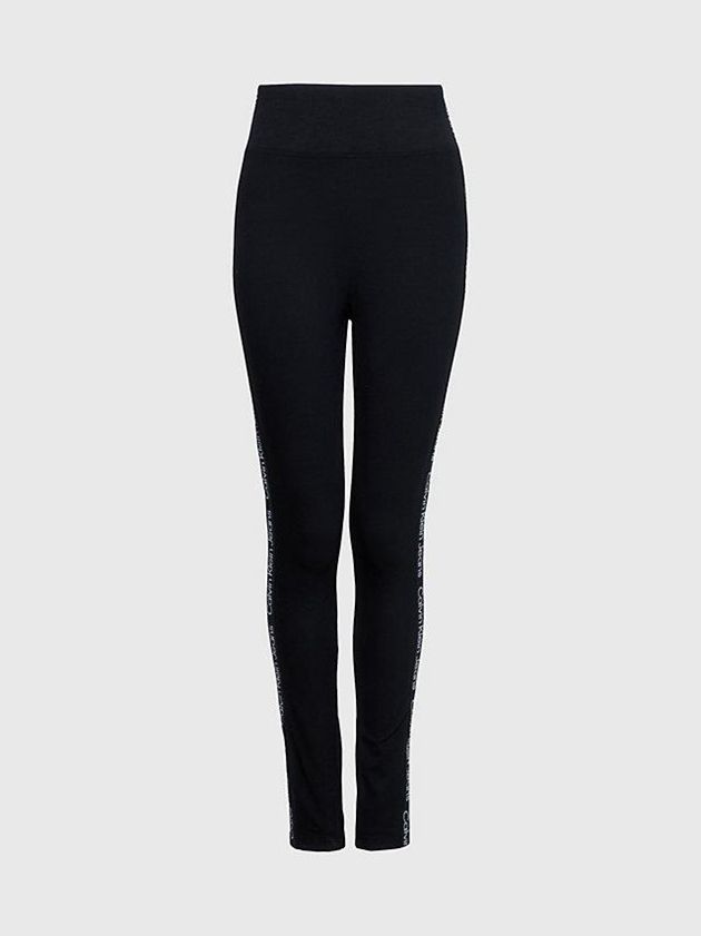 Black Calvin Klein Milano Jersey Logo Tape Women Leggings | ODHT-93261