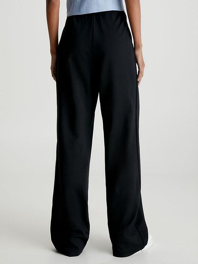 Black Calvin Klein Milano Jersey Wide Leg Women Joggers | HFMC-39214