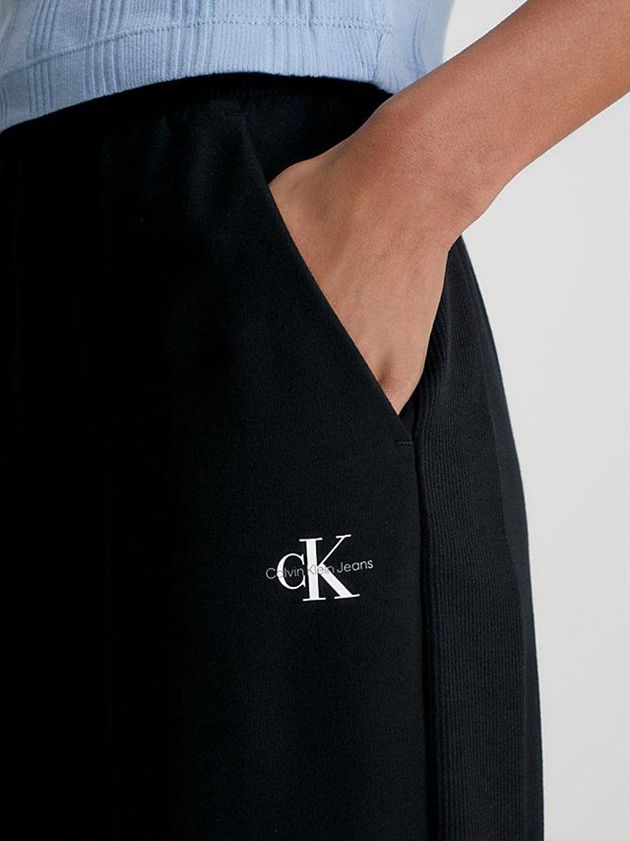 Black Calvin Klein Milano Jersey Wide Leg Women Joggers | HFMC-39214