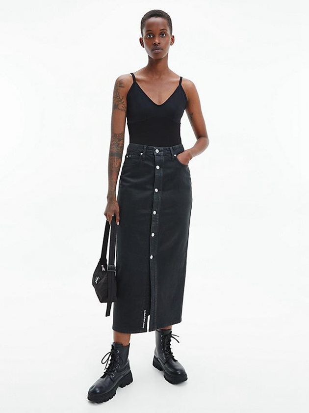 Black Calvin Klein Milano Jersey Women Bodysuit | ZIDX-82704