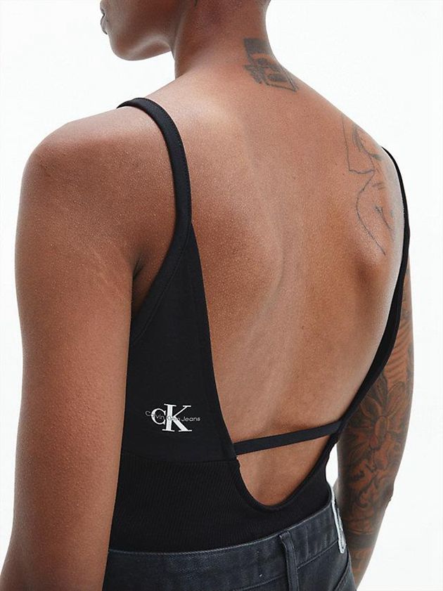 Black Calvin Klein Milano Jersey Women Bodysuit | ZIDX-82704