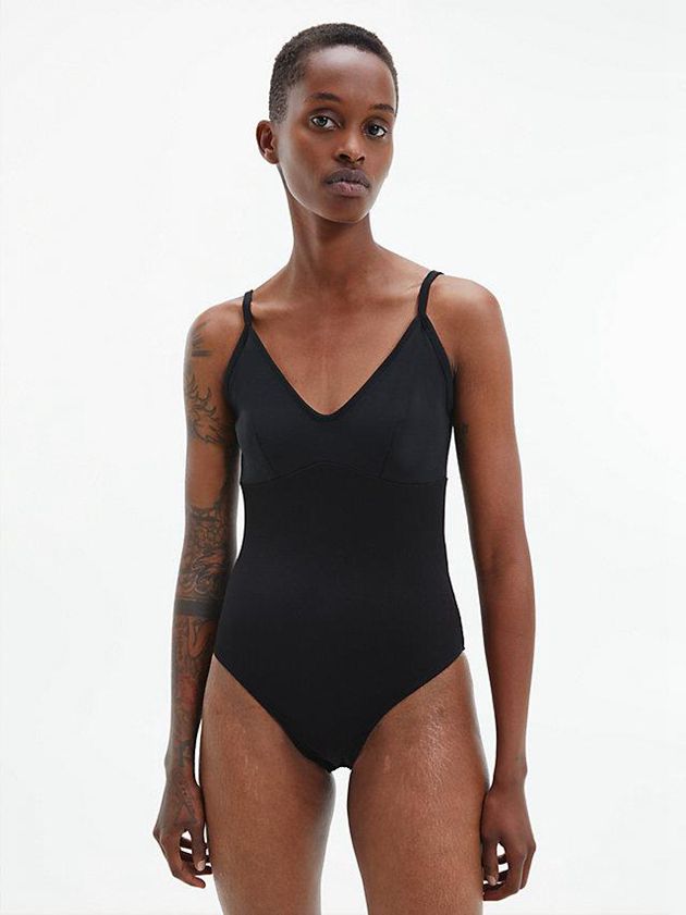 Black Calvin Klein Milano Jersey Women Bodysuit | ZIDX-82704