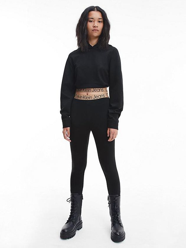 Black Calvin Klein Milano Jersey Women Leggings | VYGU-36059