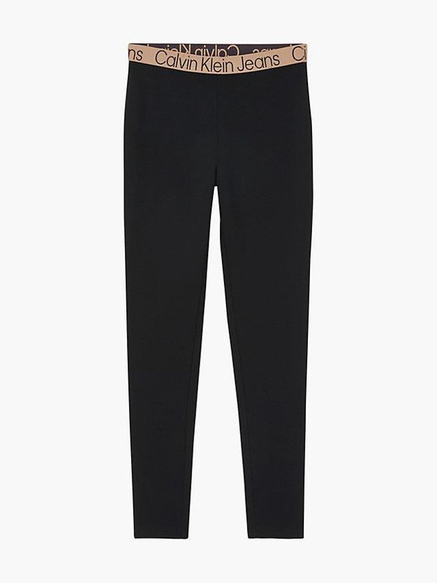 Black Calvin Klein Milano Jersey Women Leggings | VYGU-36059