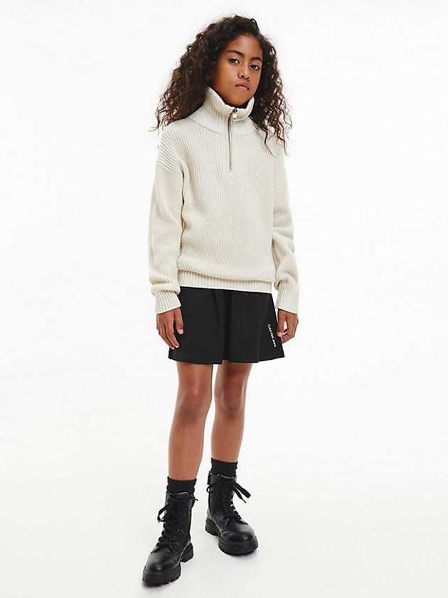 Black Calvin Klein Milano Pleated Flared Girls's Skirt | XOBS-84356