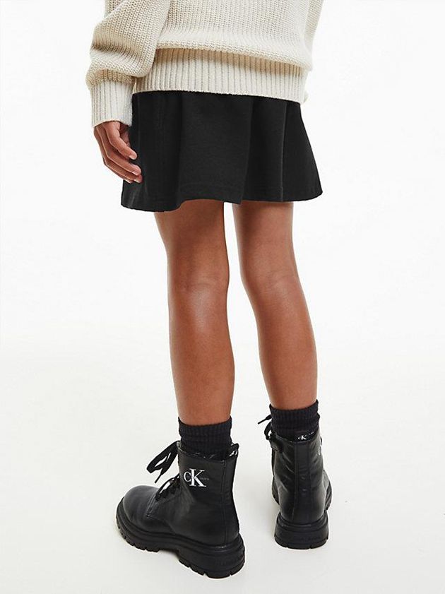 Black Calvin Klein Milano Pleated Flared Girls's Skirt | XOBS-84356