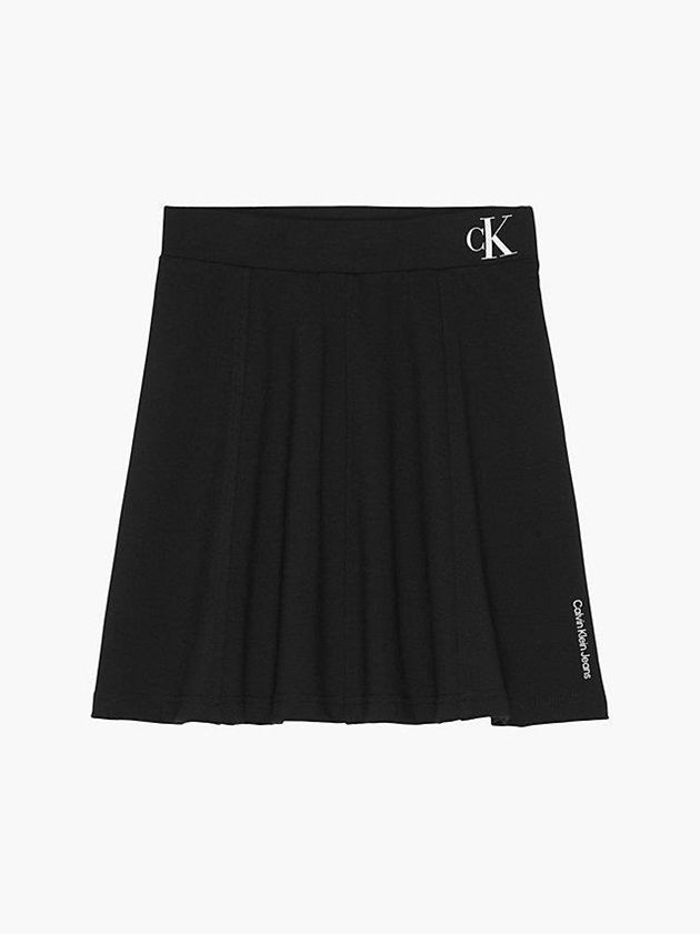 Black Calvin Klein Milano Pleated Flared Girls's Skirt | XOBS-84356