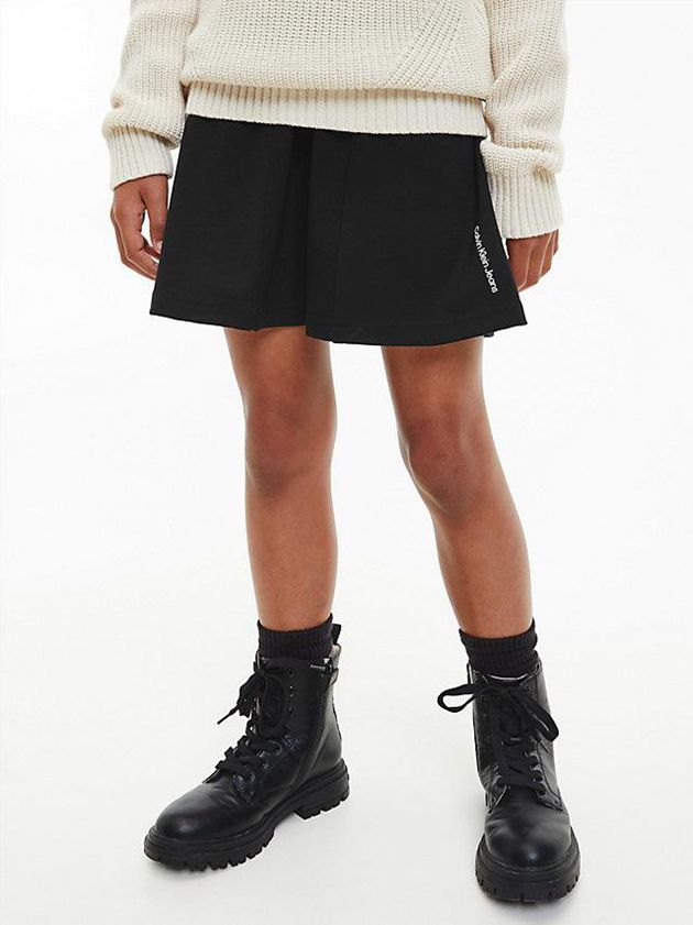 Black Calvin Klein Milano Pleated Flared Girls\'s Skirt | XOBS-84356