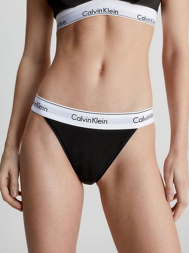 Black Calvin Klein Modern Cotton Women Thong | CTAI-20396