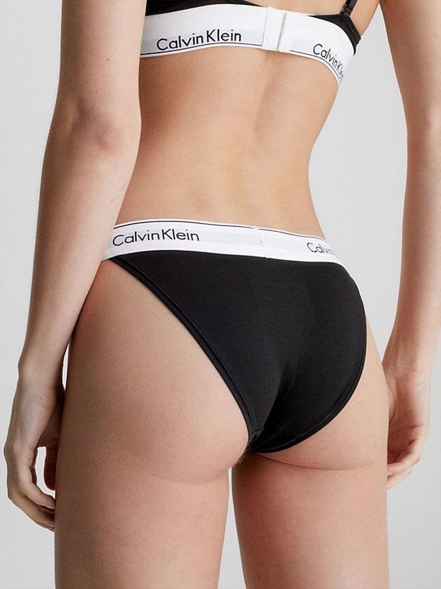 Black Calvin Klein Modern Cotton Women Thong | CTAI-20396