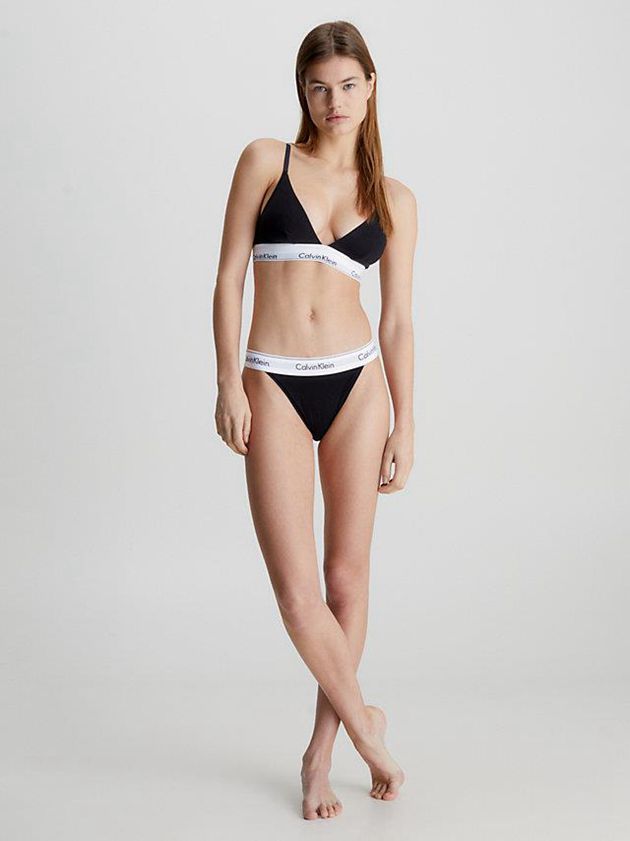 Black Calvin Klein Modern Cotton Women Thong | CTAI-20396