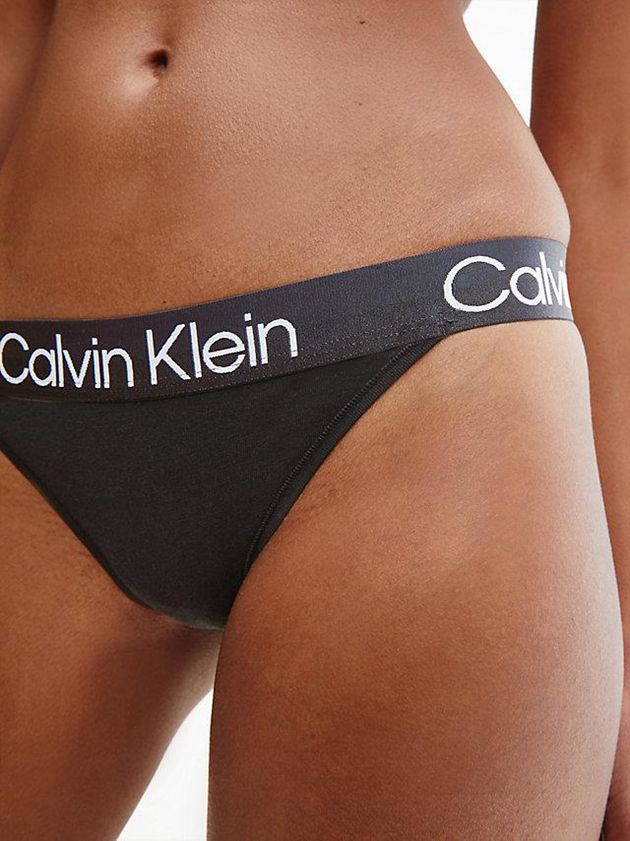 Black Calvin Klein Modern Structure Women Thong | ANDK-20673